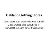 Oakland Clothing Stores