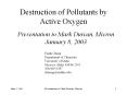 Destruction of Pollutants by Active Oxygen PowerPoint PPT Presentation