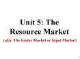 Unit 5: The Resource Market PowerPoint PPT Presentation