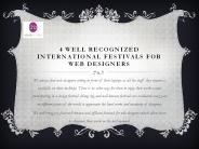 4 Well Recognized International Festivals for Web Designers