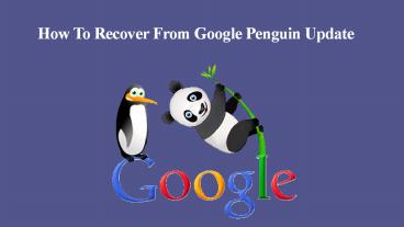 Recovery From Google Penguin Update