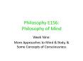 Philosophy E156:  Philosophy of Mind PowerPoint PPT Presentation