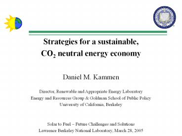 Strategies for a sustainable,