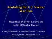 Abolishing the U.S. Nuclear War Plan