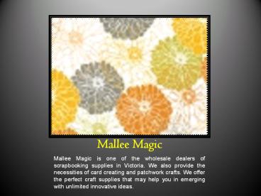 Patchwork Supplies in Victoria