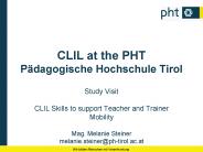 CLIL at the PHT P