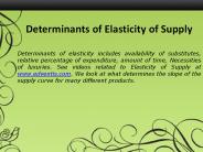 Determinants of Elasticity of Supply