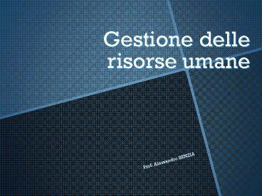 Gestione delle risorse umane