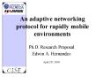 An adaptive networking protocol for rapidly mobile environments PowerPoint PPT Presentation