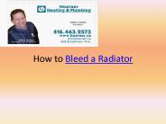 How to Bleed a Radiator
