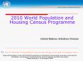 Regional Workshop on the 2010 World Programme on Population and Housing Censuses: International standards, contemporary technologies for census mapping and data processing PowerPoint PPT Presentation