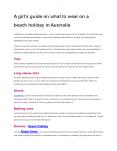 A girl’s guide on what to wear on a beach holiday in Australia PowerPoint PPT Presentation