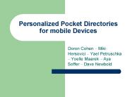 Personalized Pocket Directories for mobile Devices