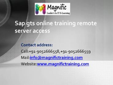 sap gts online training remote server access
