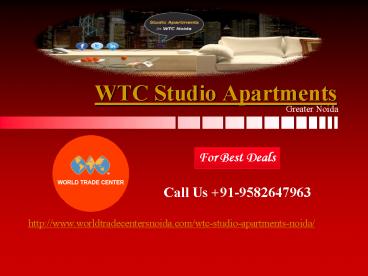 WTC Studio Apartments | WTC Noida Studio Apartments