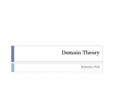 Domain Theory