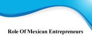 Role of Mexican Entrepreneurs