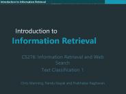 CS276: Information Retrieval and Web Search