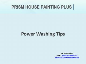 Power Washing Tips