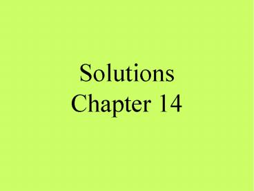 Solutions   Chapter 14