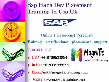 Sap Hana Dev Placement Training In Usa,Uk