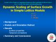 Dynamic Scaling of Surface Growth in Simple Lattice Models PowerPoint PPT Presentation