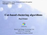 Cut-based clustering algorithms