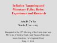 Inflation Targeting and Monetary Policy Rules: Experience and Research PowerPoint PPT Presentation