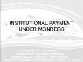 INSTITUTIONAL PAYMENT UNDER MGNREGS PowerPoint PPT Presentation