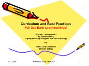 Full-Day Early Learning and Best Practices