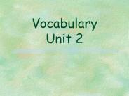 Vocabulary Unit 2