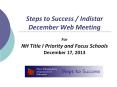 Steps to Success / Indistar December Web Meeting PowerPoint PPT Presentation