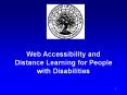 Web Accessibility and Distance Learning for People with Disabilities PowerPoint PPT Presentation