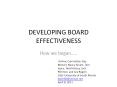 DEVELOPING BOARD EFFECTIVENESS PowerPoint PPT Presentation