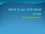MLM Script, PHP MLM script, Readymade MLM script