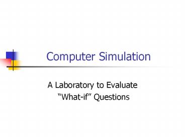 Computer Simulation presentation | free to download