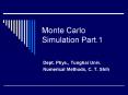 Monte Carlo Simulation Part.1 PowerPoint PPT Presentation