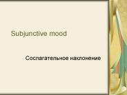 Subjunctive mood
