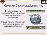 CENTER FOR COMPANY-LEVEL LEADERS (CCL)