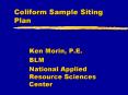 Coliform Sample Siting Plan PowerPoint PPT Presentation