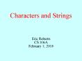 Characters and Strings PowerPoint PPT Presentation