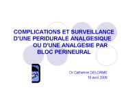 COMPLICATIONS ET SURVEILLANCE D