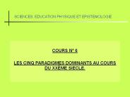 SCIENCES, EDUCATION PHYSIQUE ET EPISTEMOLOGIE