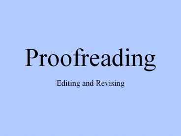 Proofreading