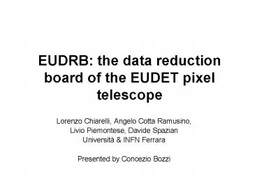 EUDRB: the data reduction board of the EUDET pixel telescope