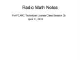 Radio Math Notes PowerPoint PPT Presentation