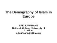 The Demography of Islam in Europe