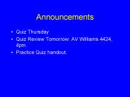 Announcements