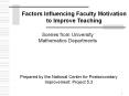 Factors Influencing Faculty Motivation PowerPoint PPT Presentation
