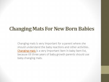 Changing Mats For Babies